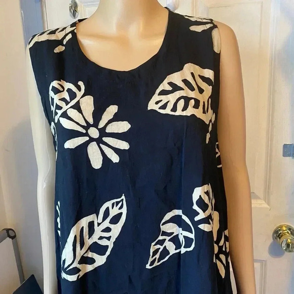 Club west midi Sun dress Women’s 14/16 Black Abstract Floral Sleeveless Comfort - Picture 5 of 7